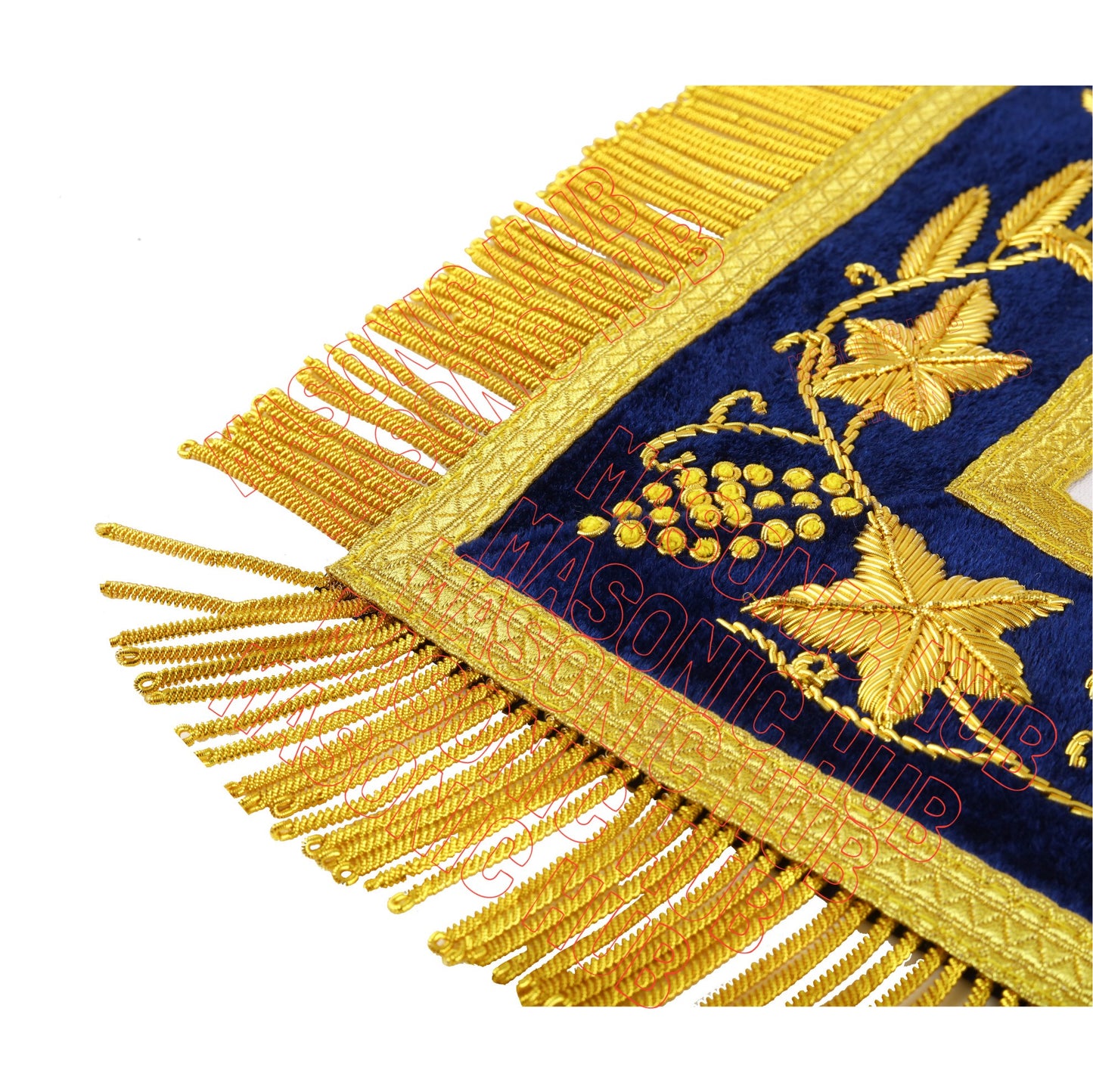 Handmade Masonic Past Master Apron with Compasses & Quadrant - Genuine Lambskin