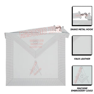 Master Mason Blue Lodge Apron – Machine Embroidered with Compass & Square Masonic Hub