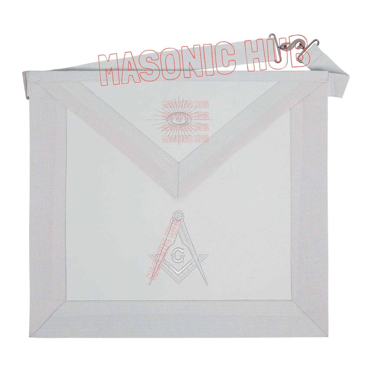 Master Mason Blue Lodge Apron – Machine Embroidered with Compass & Square