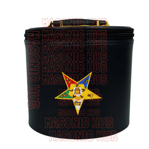 NEW ORDER OF EASTERN STAR FEZ CAP CASE – HANDCRAFTED BLACK WITH EMBLEM Masonic Hub