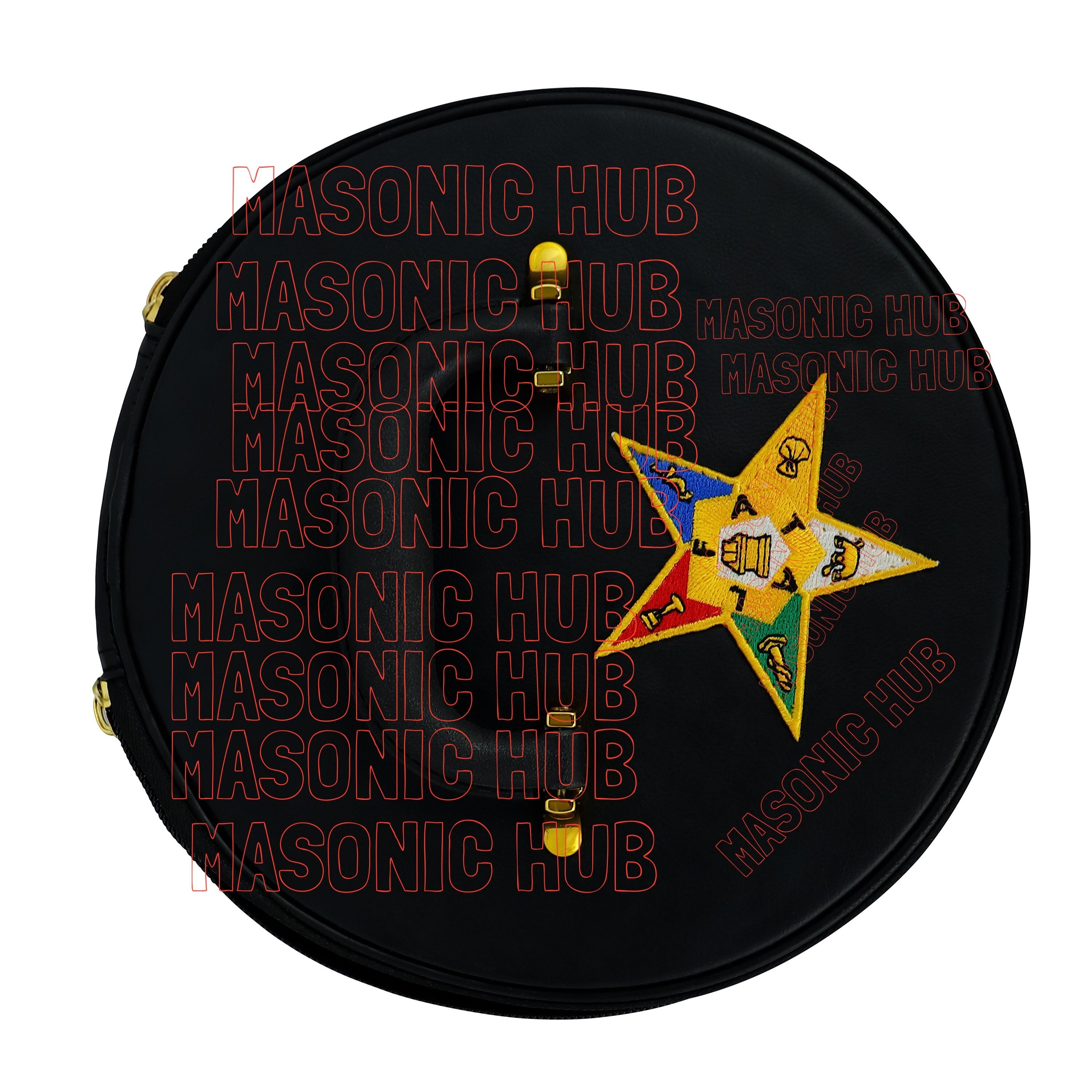 NEW ORDER OF EASTERN STAR FEZ CAP CASE – HANDCRAFTED BLACK WITH EMBLEM Masonic Hub