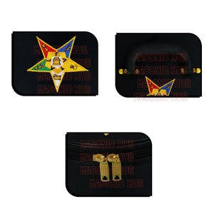 NEW ORDER OF EASTERN STAR FEZ CAP CASE – HANDCRAFTED BLACK WITH EMBLEM Masonic Hub