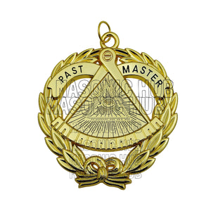 Past Master Masonic Collar Jewel – Gold-Plated Freemason Regalia Masonic Hub
