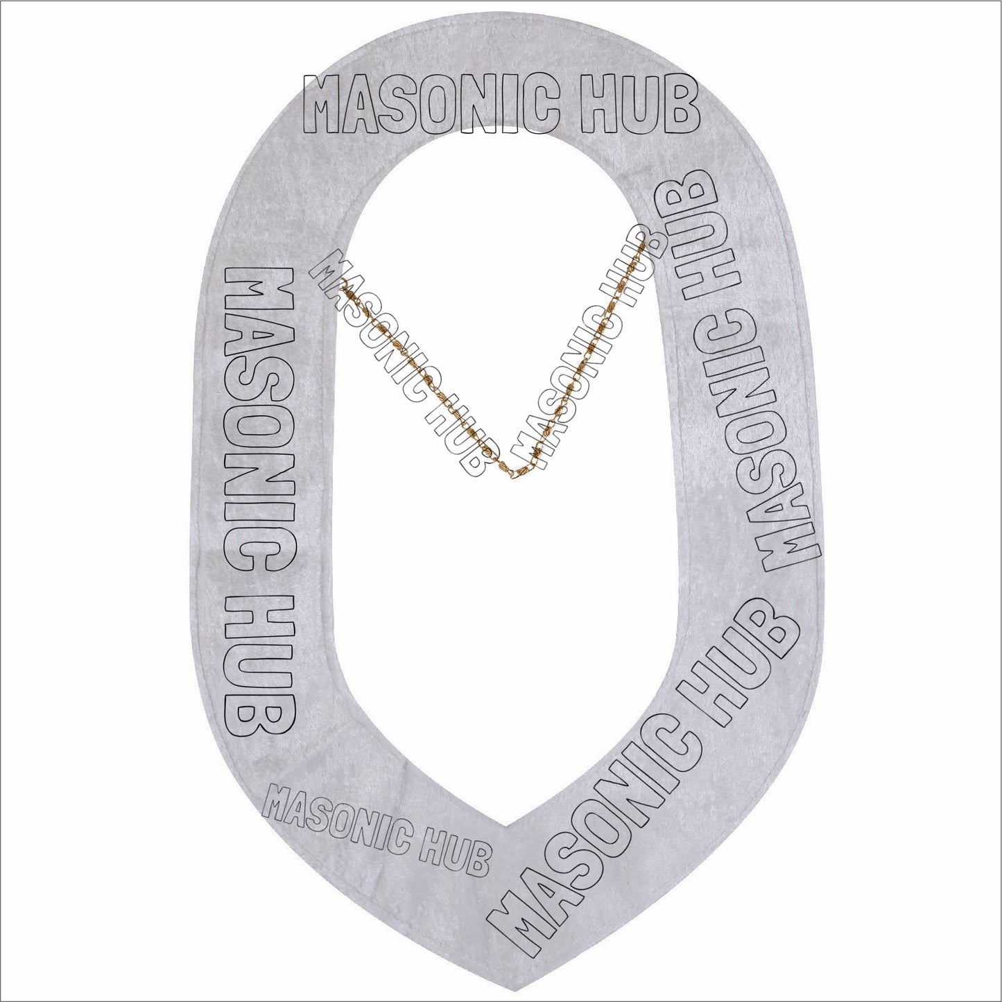 Daughter of Isis Masonic Regalia Gold Metal Chain Collar with Colorful DOI Discs