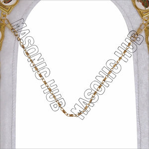 Daughter of Isis Masonic Regalia Gold Metal Chain Collar with Colorful DOI Discs Masonic Hub