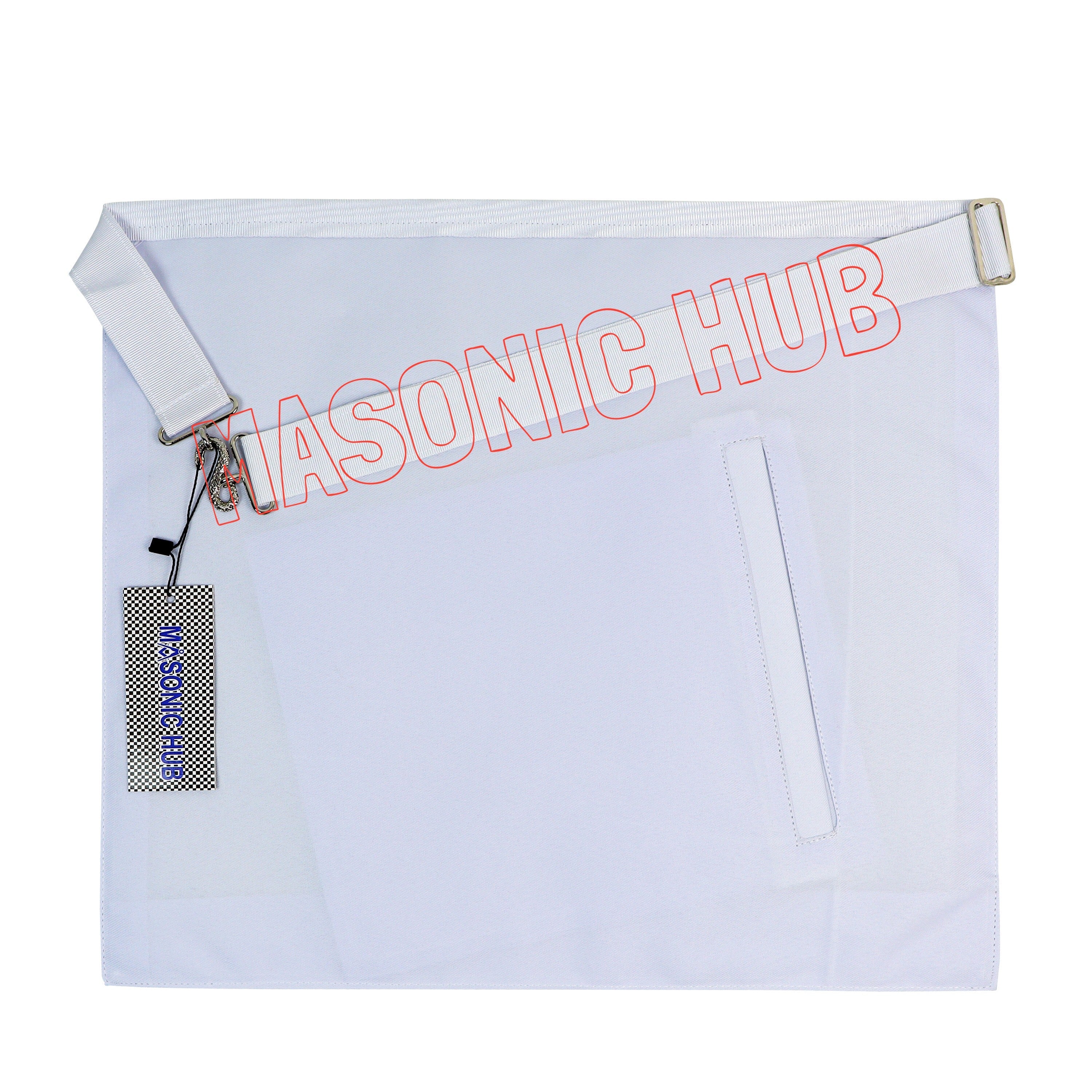 Masonic Candidate / Entered Apprentice Apron – Faux Leather with Shiny Ribbon Masonic Hub