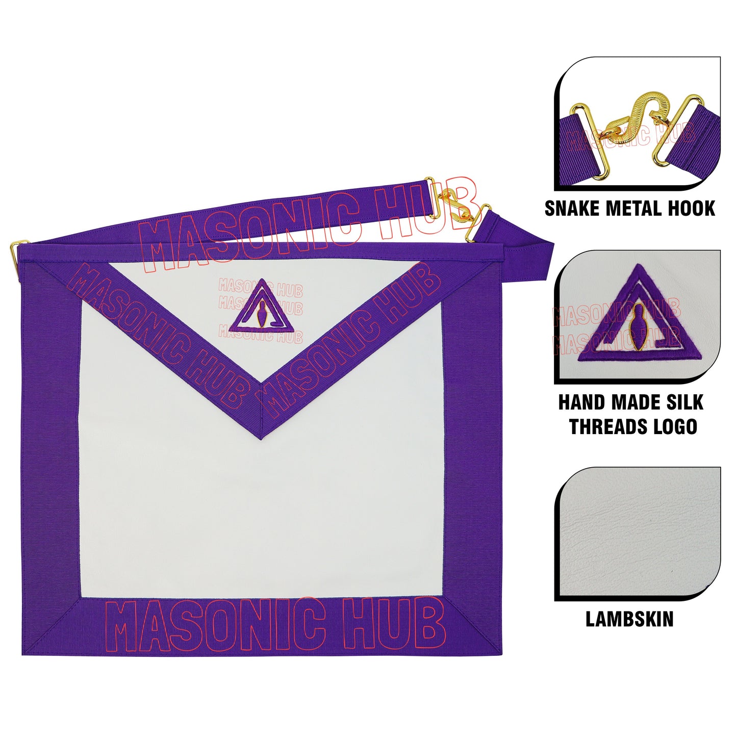Hand-Embroidered Royal & Select Master (RSM) Member Masonic Apron