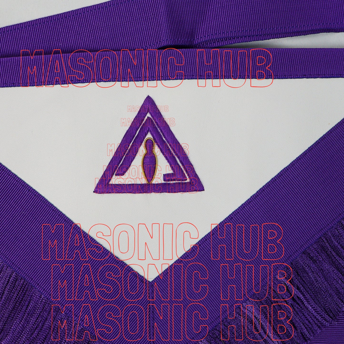 Handcrafted Masonic Council Past Thrice Illustrious Master (PTIM) Lambskin Apron