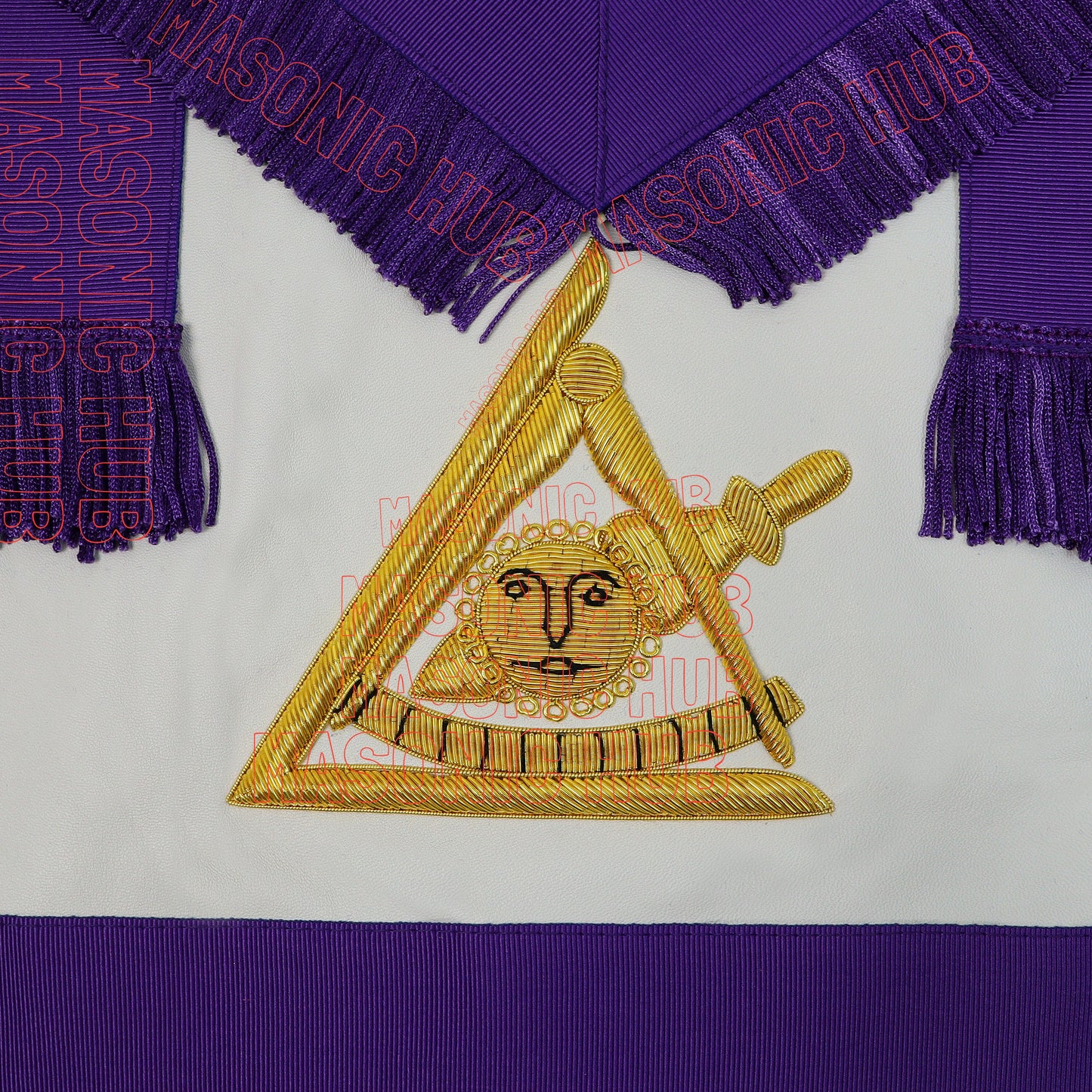 Handcrafted Masonic Council Past Thrice Illustrious Master (PTIM) Lambskin Apron