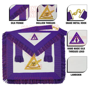 Handcrafted Masonic Council Past Thrice Illustrious Master (PTIM) Lambskin Apron Masonic Hub