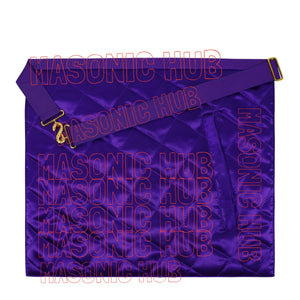 Past Thrice Illustrious Master Apron – Hand-Embroidered with PTIM Emblem (Satin) Masonic Hub