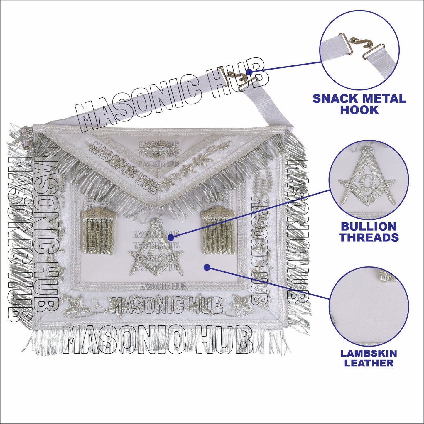 Craftsman's Pride: Handmade Masonic Master Mason Apron – Genuine Lambskin