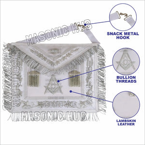 Craftsman's Pride: Handmade Masonic Master Mason Apron – Genuine Lambskin Masonic Hub