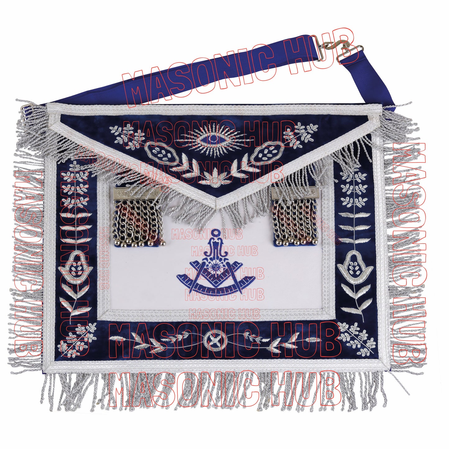 Exquisite Handcrafted Masonic Past Master Lambskin Apron – 100% Handmade Elegance