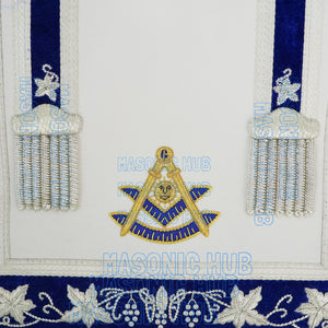 Premium Masonic Past Master Apron – 100% Lambskin with Chain Collar & Free Jewel Masonic Hub