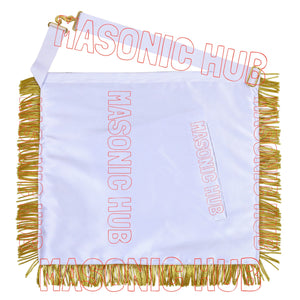 Premium Masonic Past Master Apron: 100% Lambskin, Chain Collar Included + Jewel Masonic Hub