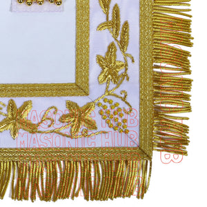 Premium Masonic Past Master Apron: 100% Lambskin, Chain Collar Included + Jewel Masonic Hub