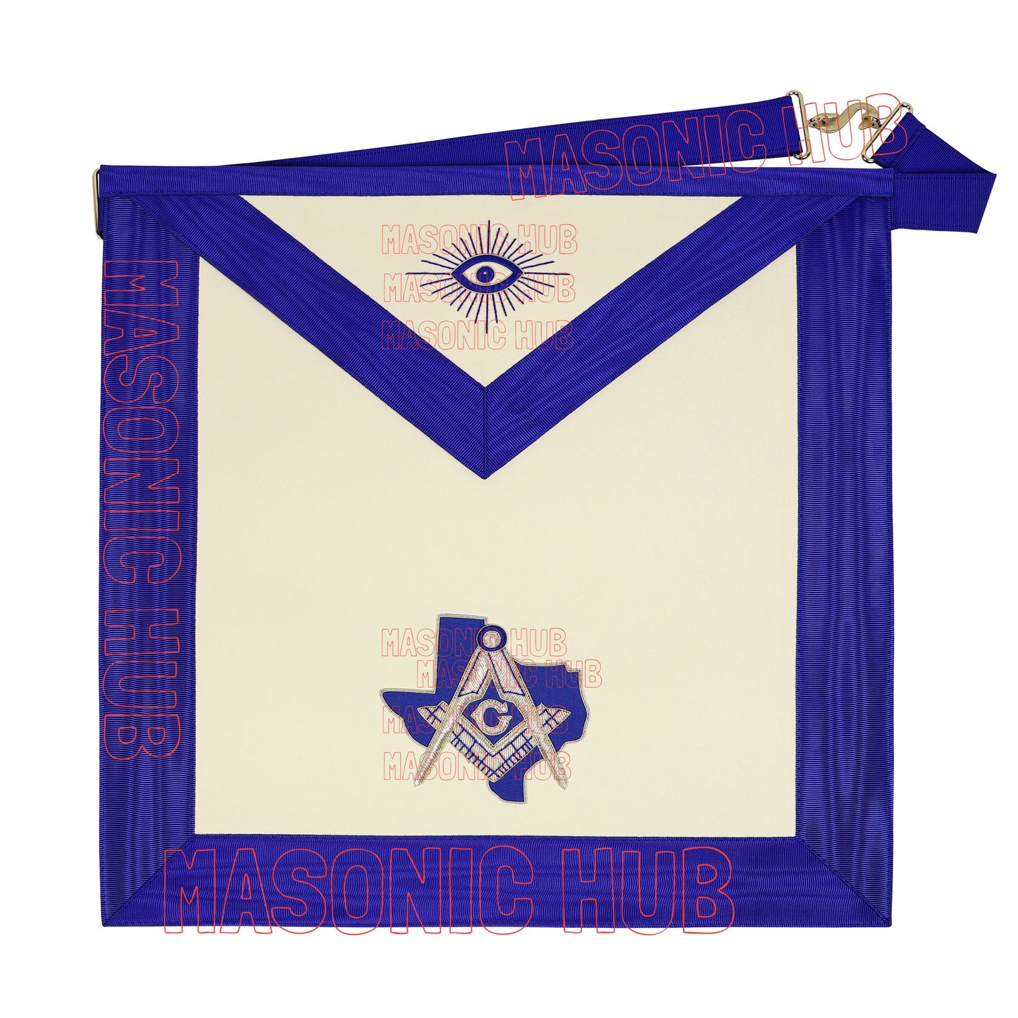 Texas Masonic Apron: Master Mason Lambskin with Texas Map – Official Texas Regulation