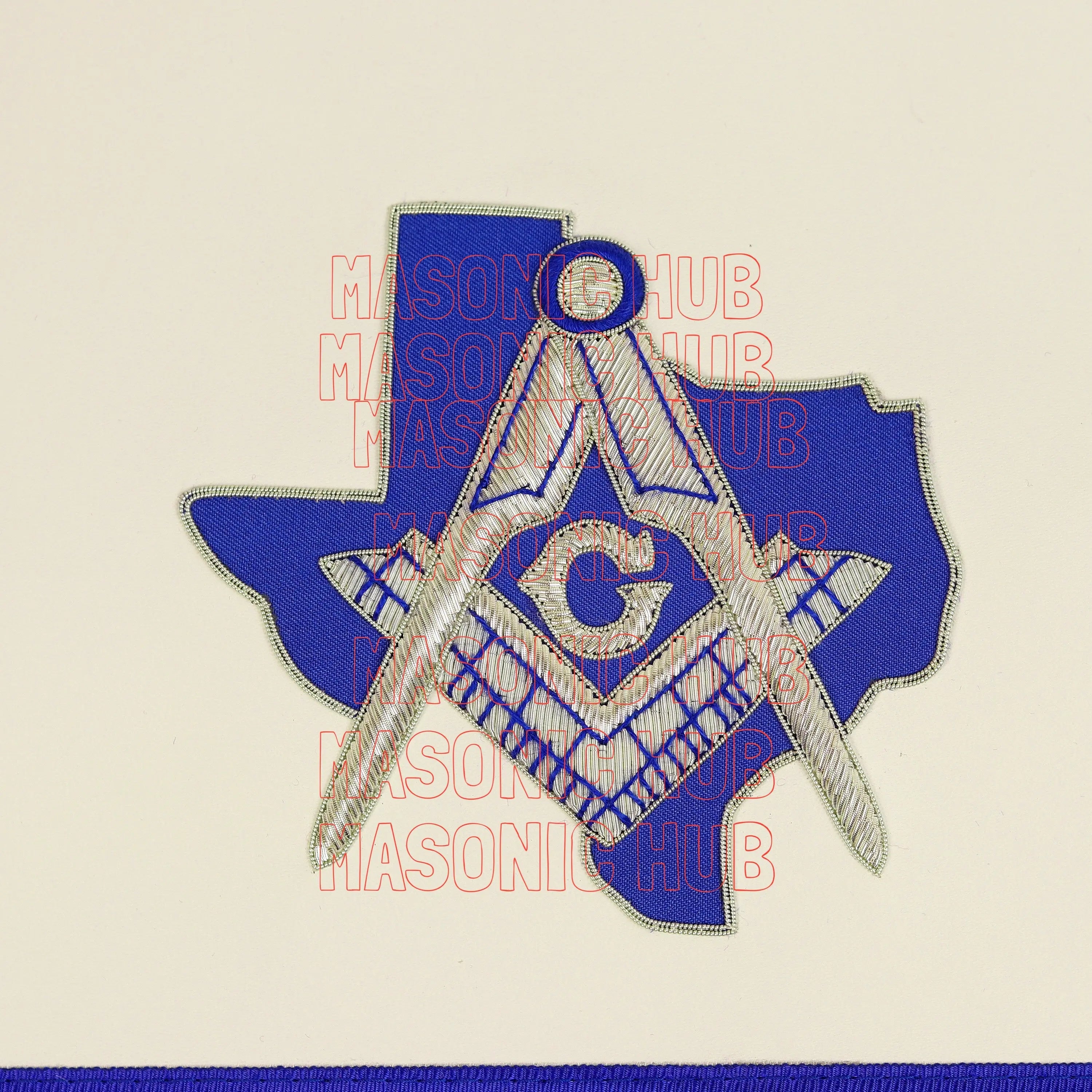 Texas Masonic Apron: Master Mason Lambskin with Texas Map – Official Texas Regulation Masonic Hub