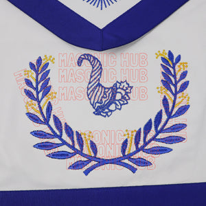Masonic Regalia Blue Lodge Jr. Steward Apron & Chain Collar with Jewel Masonic Hub