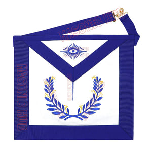 Masonic Regalia Blue Lodge Officer TYLER Apron & Chain Collar with Jewel Masonic Hub