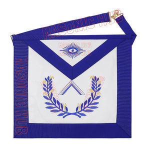 Masonic Regalia Blue Lodge Worshipful Master Apron & Chain Collar with Jewel Masonic Hub