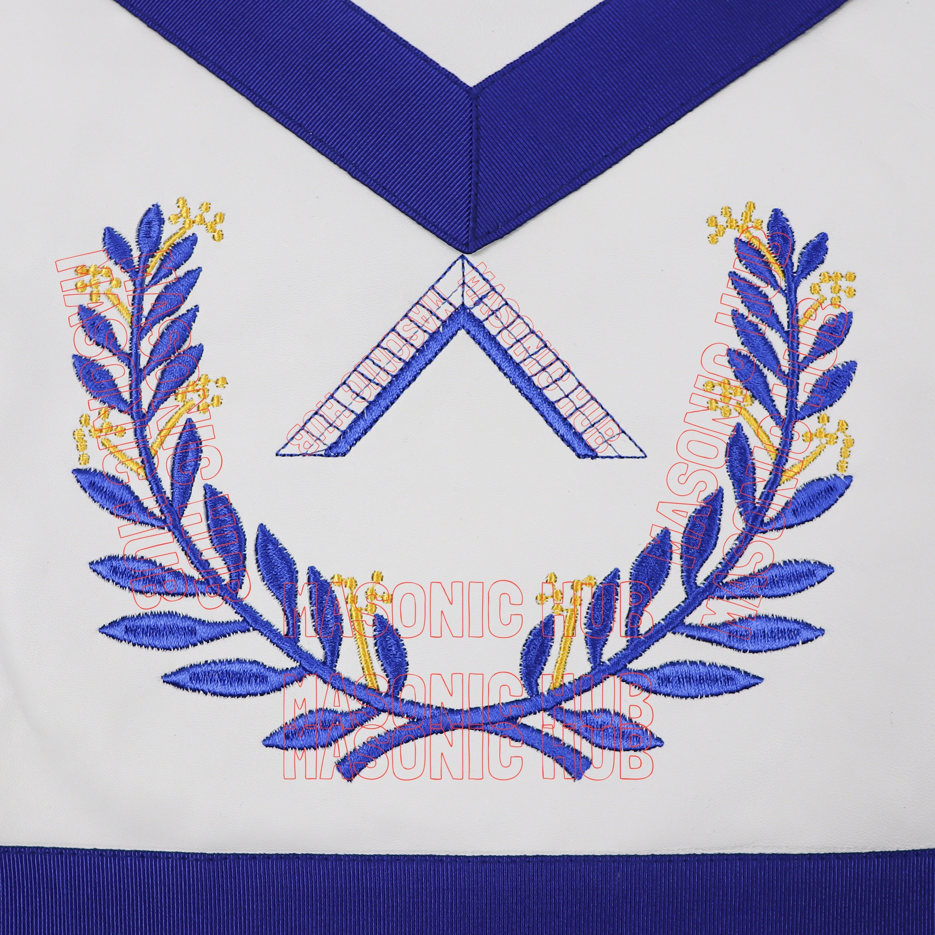 Masonic Regalia Blue Lodge Worshipful Master Apron & Chain Collar with Jewel Masonic Hub