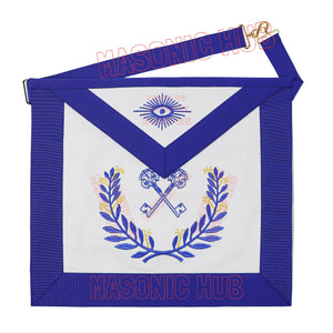 Masonic Regalia Blue Lodge Treasurer Apron & Chain Collar with Jewel Masonic Hub