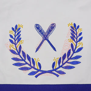 Masonic Regalia Blue Lodge Secretary Apron & Chain Collar with Jewel Masonic Hub