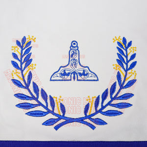 Masonic Regalia Blue Lodge Senior Warden Apron & Chain Collar with Jewel Masonic Hub
