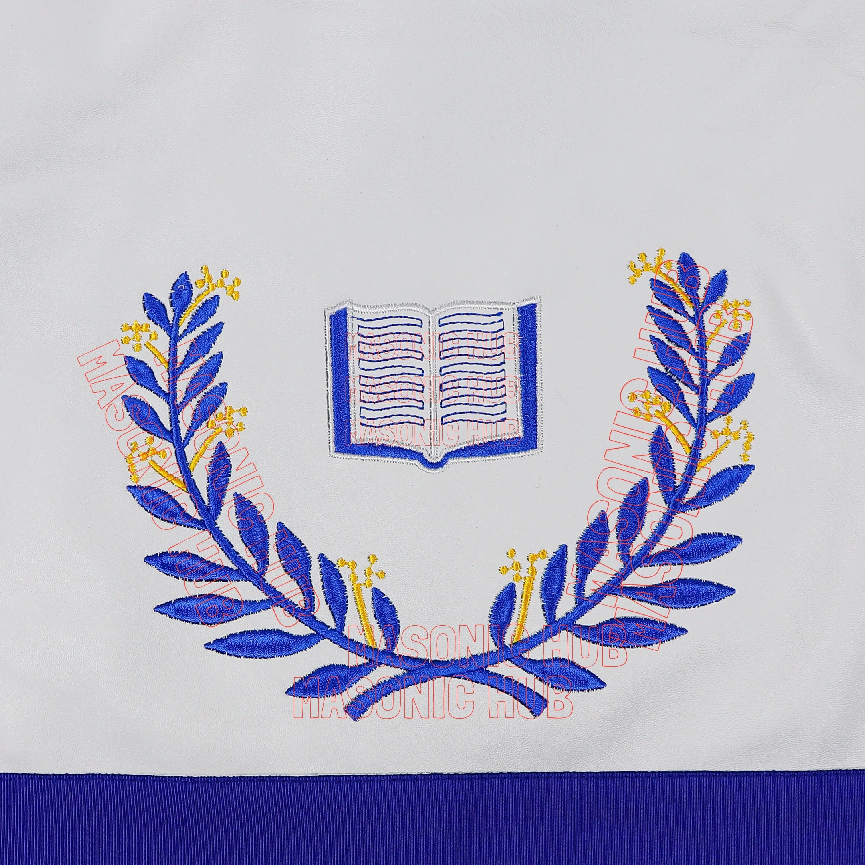 Masonic Regalia Blue Lodge Chaplain Apron & Chain Collar with Free Jewel Masonic Hub