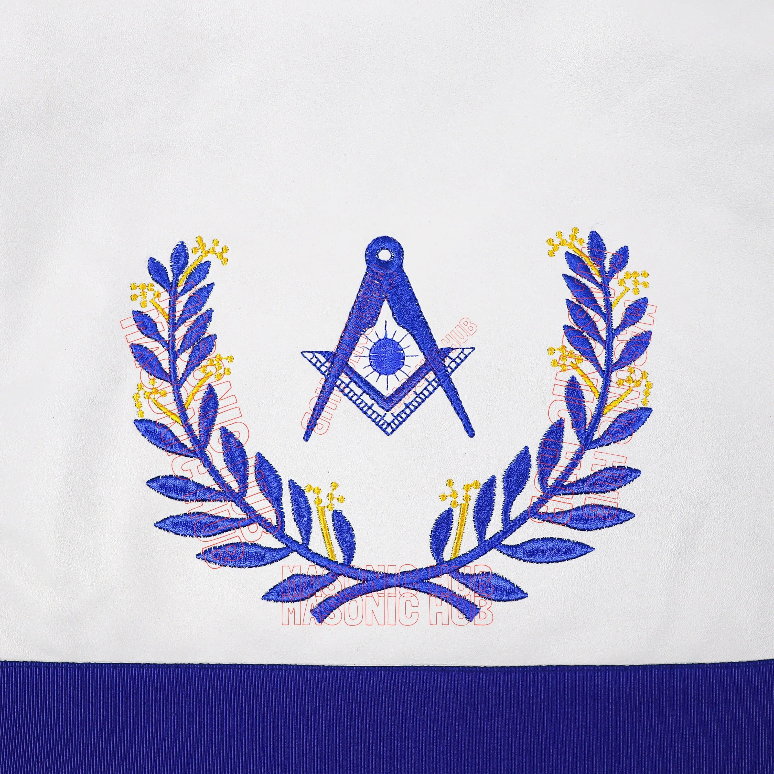 Masonic Regalia Blue Lodge Senior Deacon Apron & Chain Collar with Jewel Masonic Hub