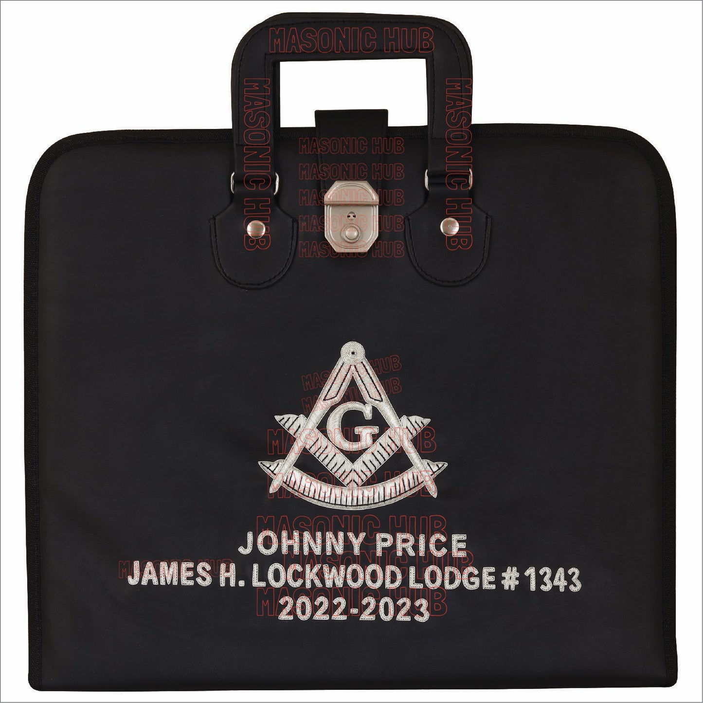 Masonic Hand Embroidered Customize Past Master Masonic Apron Case with Handle