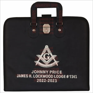 Customizable Hand-Embroidered Past Master Masonic Apron Case - Texas Regulation Masonic Hub