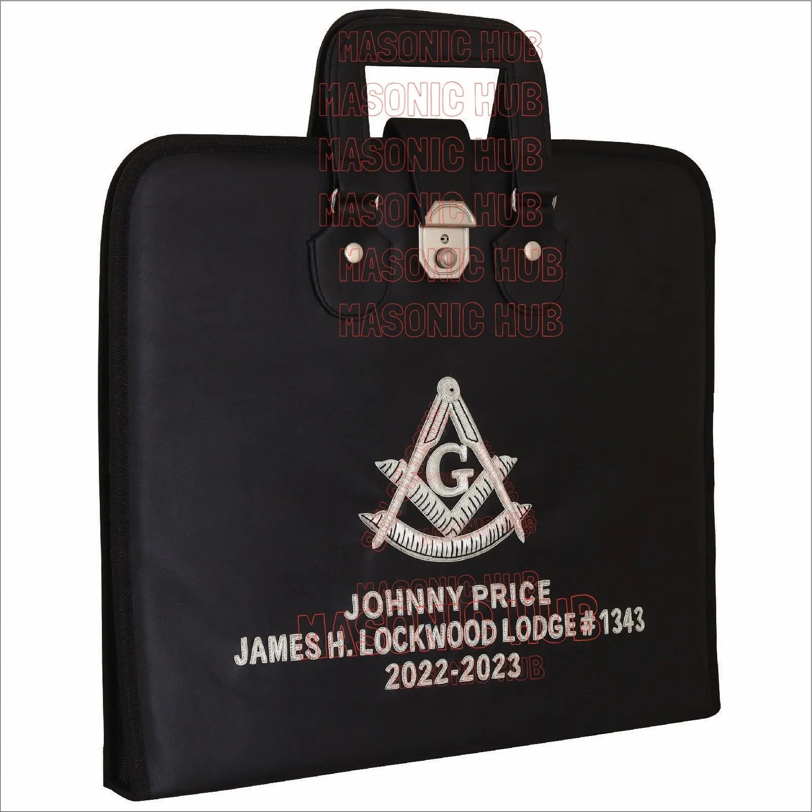 Customizable Hand-Embroidered Past Master Masonic Apron Case - Texas Regulation Masonic Hub