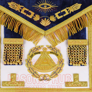 Masonic Regalia Deputy Grand Master Set – Lambskin Apron, Chain Collar & Cuff Masonic Hub