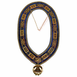 Masonic Grand Lodge Chain Collar – Velvet Backing with Jewel & Rhinestone Trim Masonic Hub