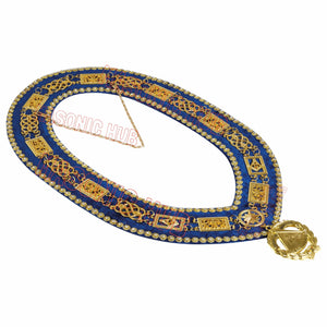 Masonic Regalia Deputy Grand Master Set – Lambskin Apron, Chain Collar & Cuff Masonic Hub
