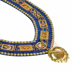 Masonic Regalia Deputy Grand Master Set – Lambskin Apron, Chain Collar & Cuff Masonic Hub