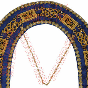 Masonic Regalia Deputy Grand Master Set – Lambskin Apron, Chain Collar & Cuff Masonic Hub