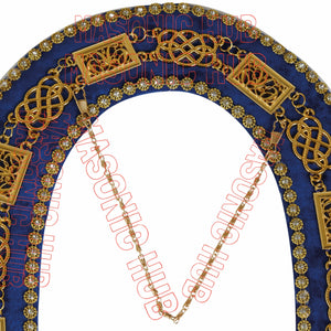 Masonic Grand Lodge Chain Collar – Velvet Backing with Jewel & Rhinestone Trim Masonic Hub