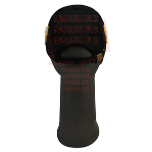 Masonic Shriner Black Cap – Handcrafted with Camel Emblem, Rhinestones & Bullion Embroidery Masonic Hub