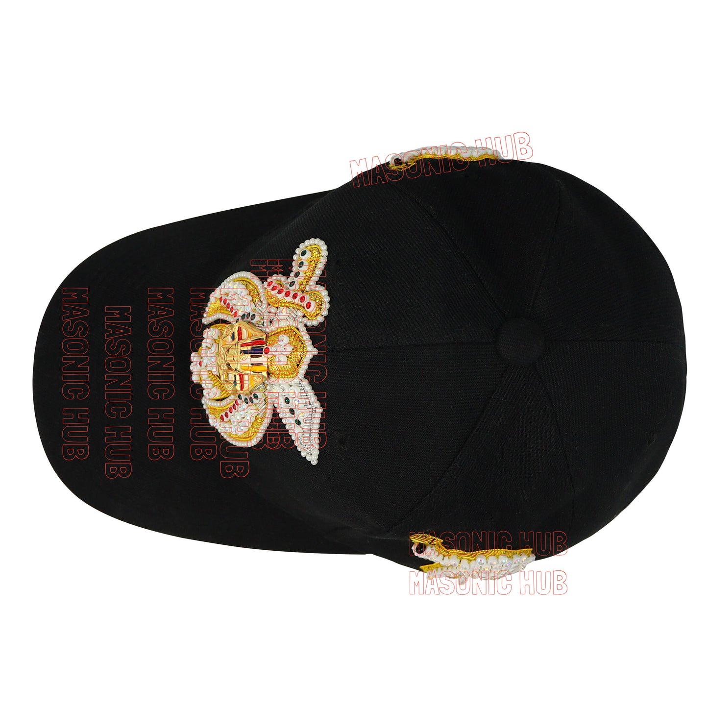 Masonic Shriner Black Cap – Handcrafted with Camel Emblem, Rhinestones & Bullion Embroidery