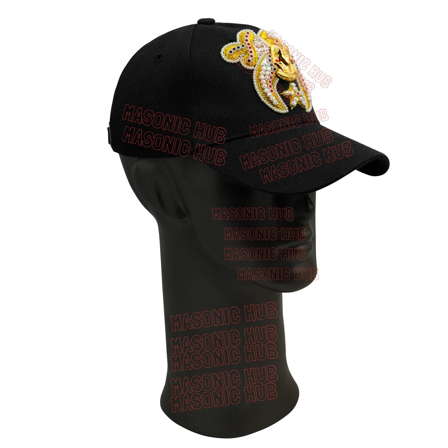 Masonic Shriner Black Cap – Handcrafted with Camel & Star Emblem