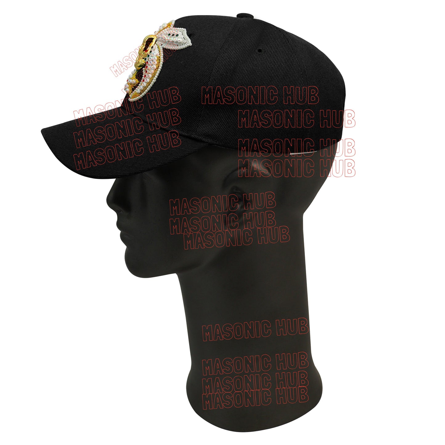 Masonic Shriner Black Cap – Handcrafted with Camel & Star Emblem