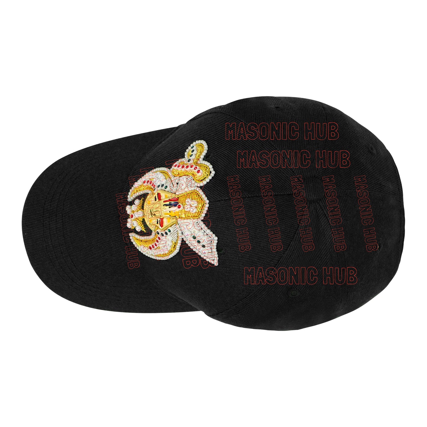 Masonic Shriner Black Cap – Handcrafted with Camel & Star Emblem