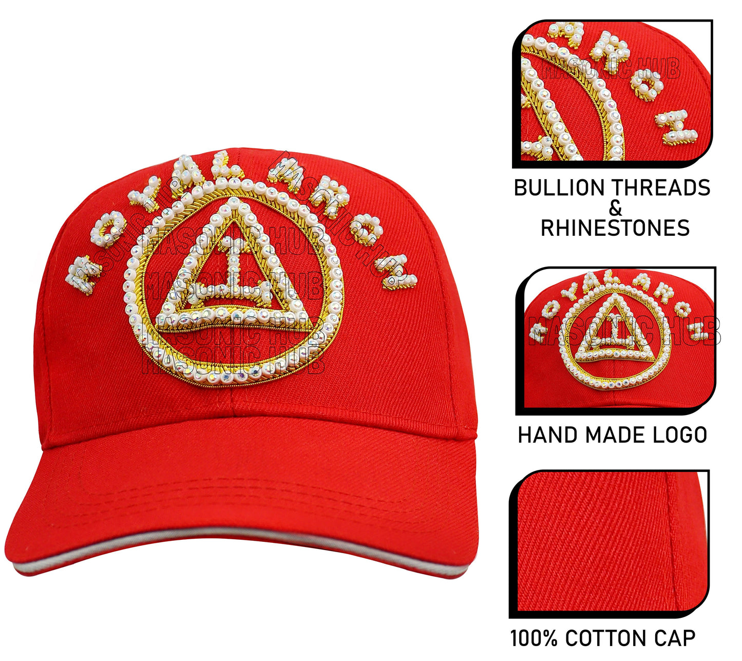 Masonic Royal Arch Baseball Cap – Handcrafted Emblem, Premium Quality