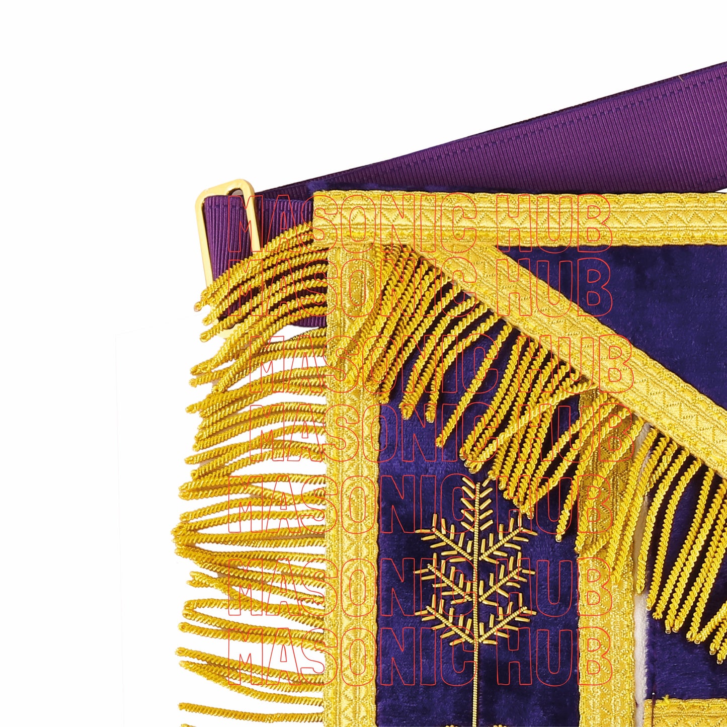 Masterfully Embroidered Masonic Grand Lodge Past Master Lambskin Apron
