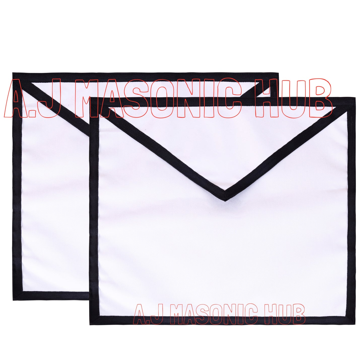 Masonic White 100% Cotton Duck Funeral Apron with Ribbon for Freemasonry