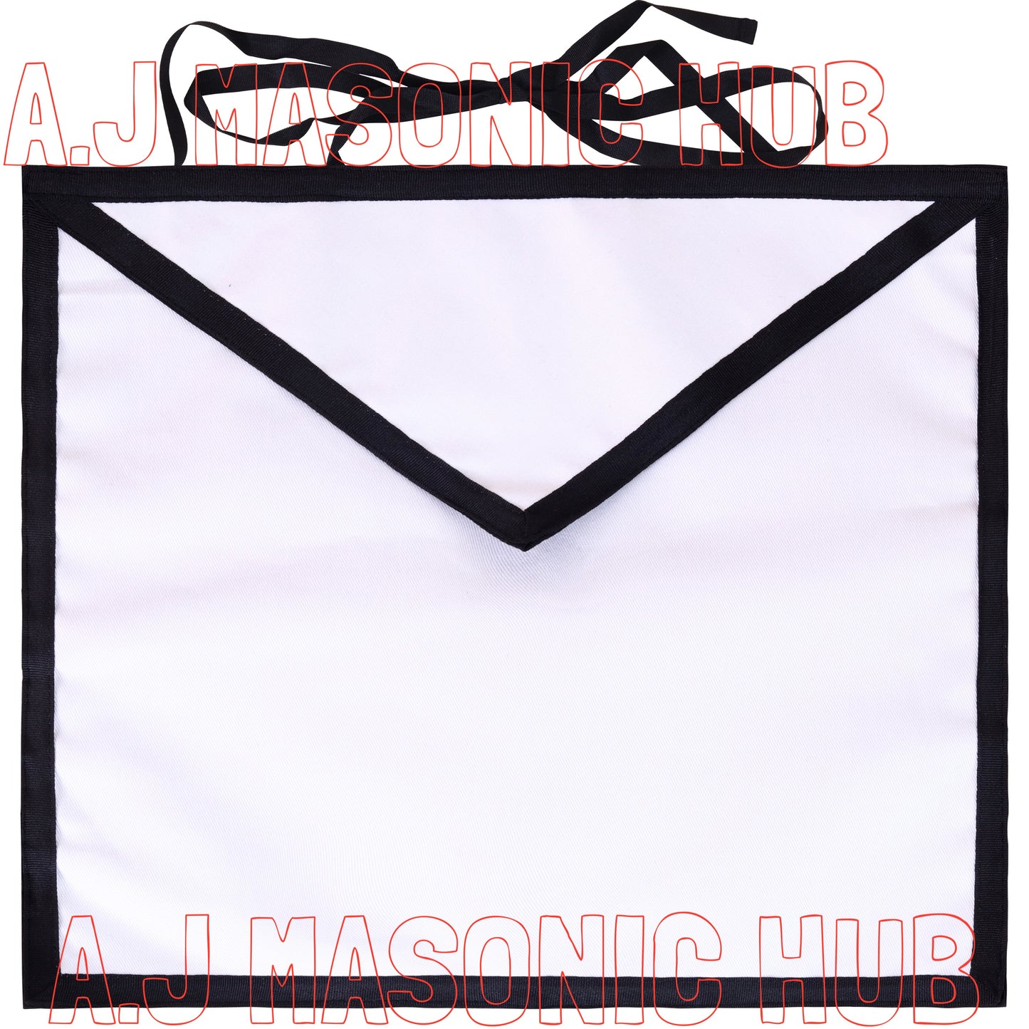Masonic White 100% Cotton Duck Funeral Apron with Ribbon for Freemasonry